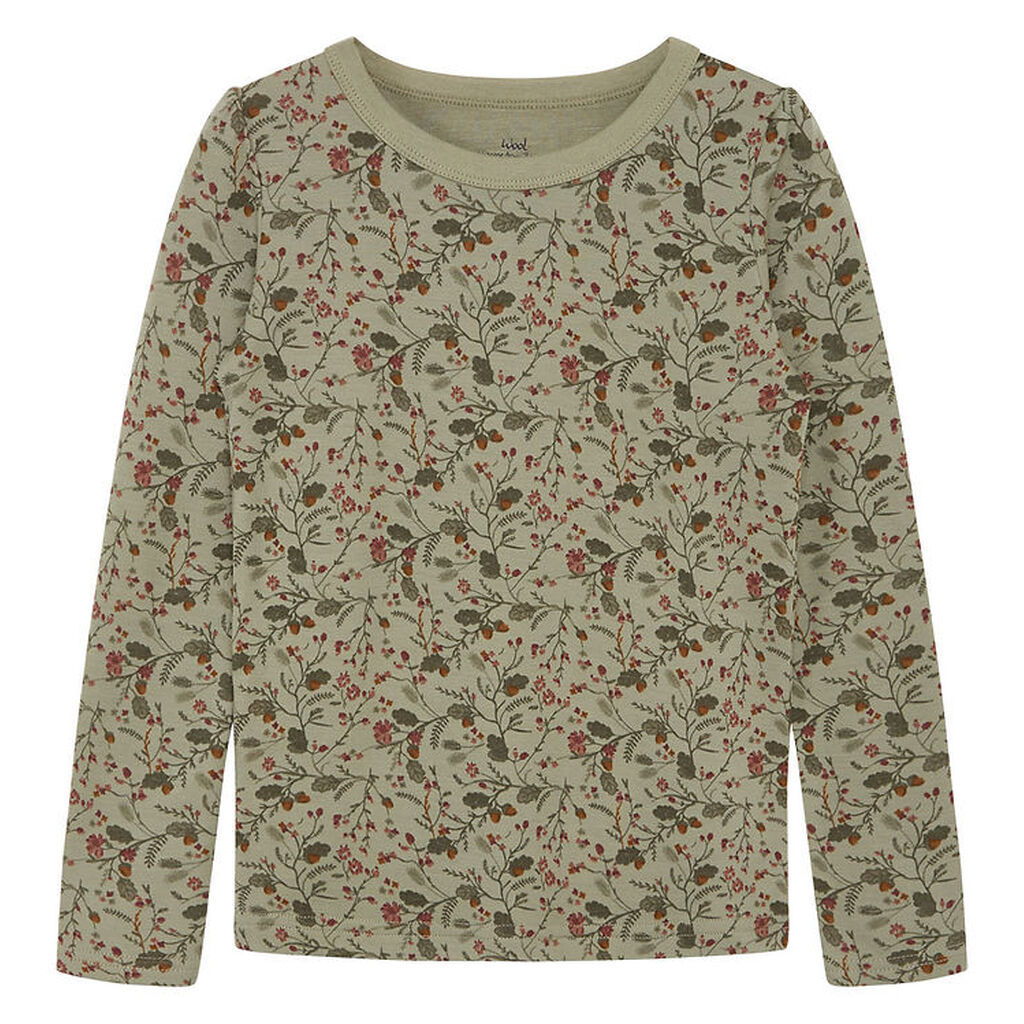 Hust and Claire Bluse - Uld/Bambus - Abbelin-HC - Seagrass m. Bl