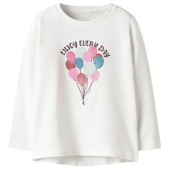 Name It Bluse - NmfVix - Bright White/Balloons