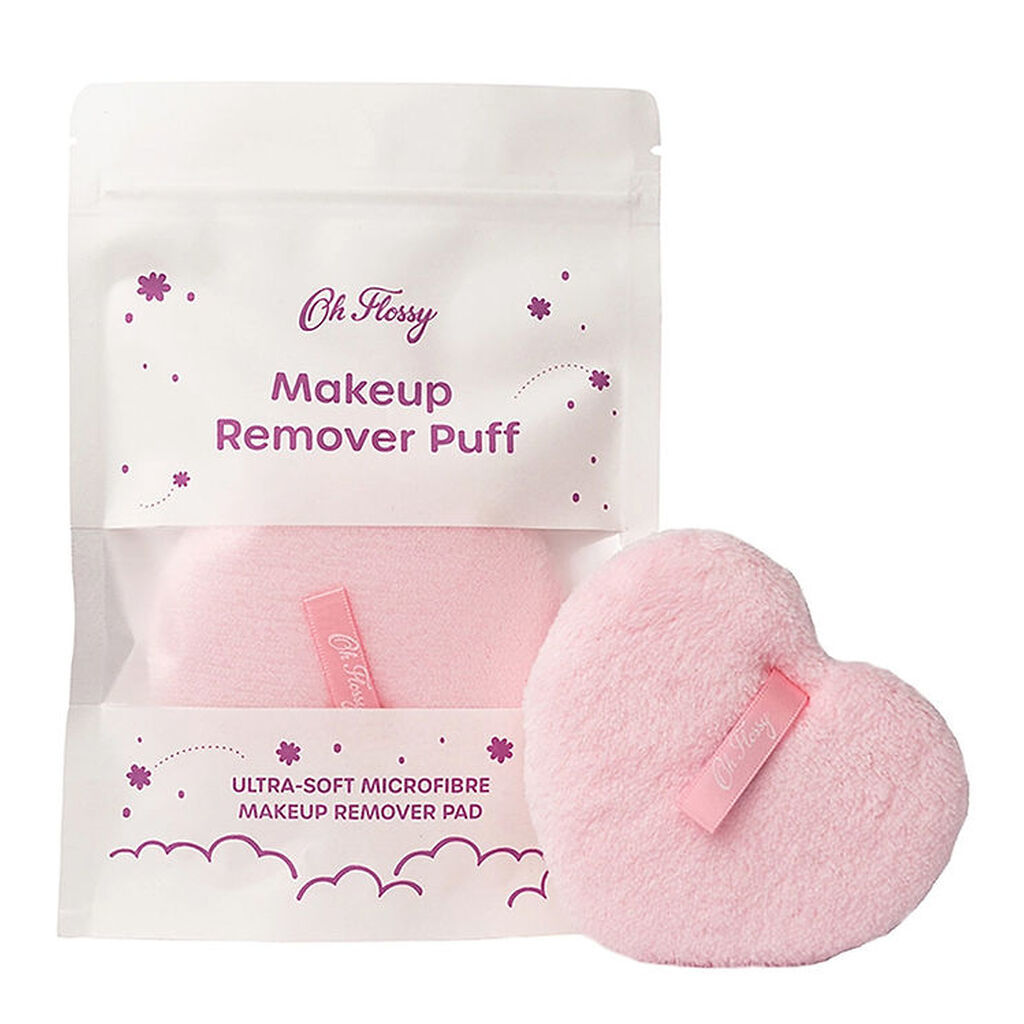 Oh Flossy Makeupfjerner-pude - Hjerte - Rosa
