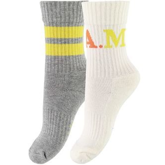 Molo Strømper - 2-pak - Norman - Gråmeleret/Creme