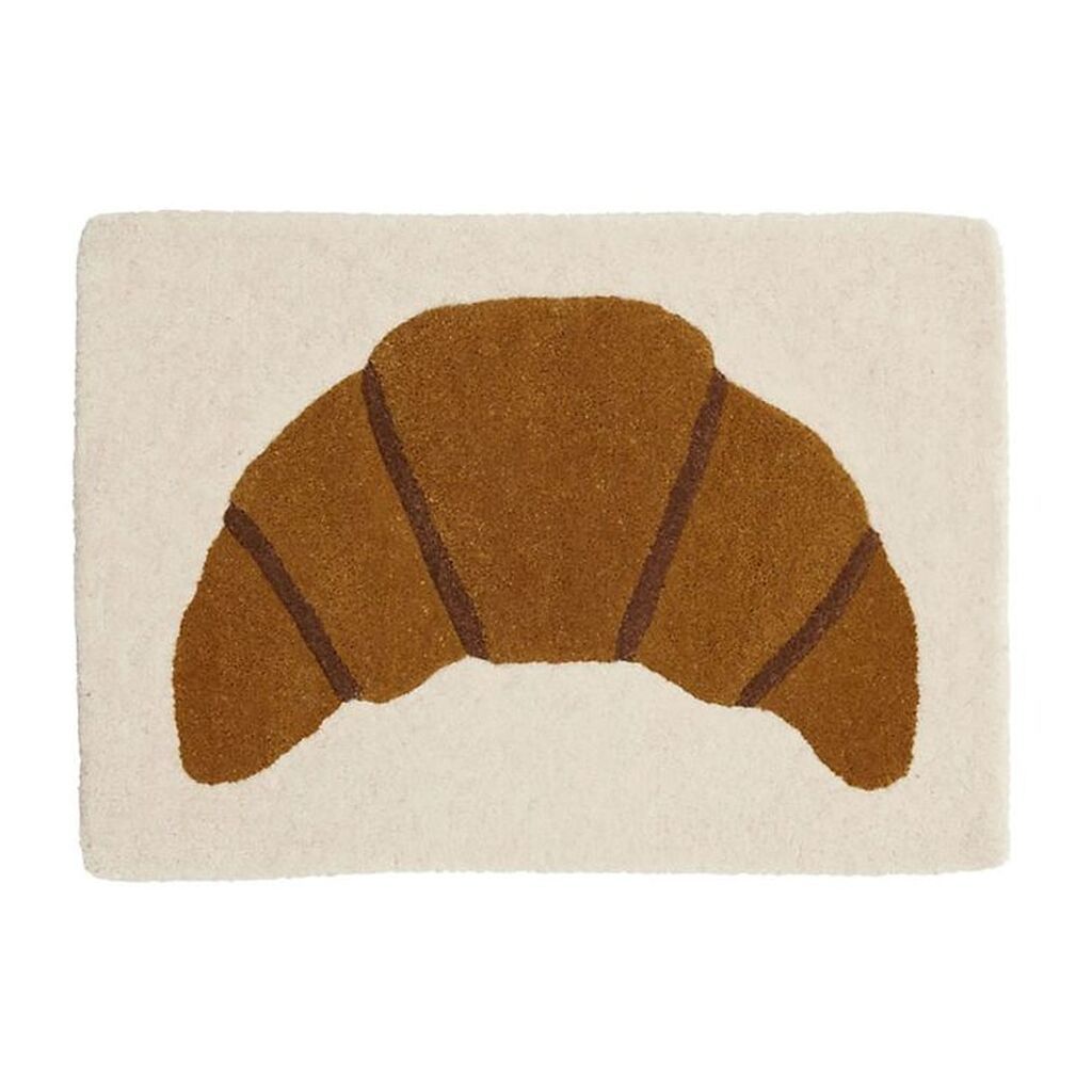 OYOY Vægtæppe/Gulvtæppe - 65x45 cm - Brun m. Croissant