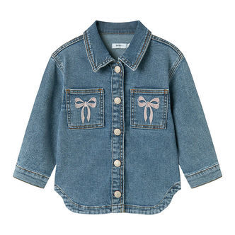 Name It DenimJakke - NmfDevi - Medium Blue Denim/Bow