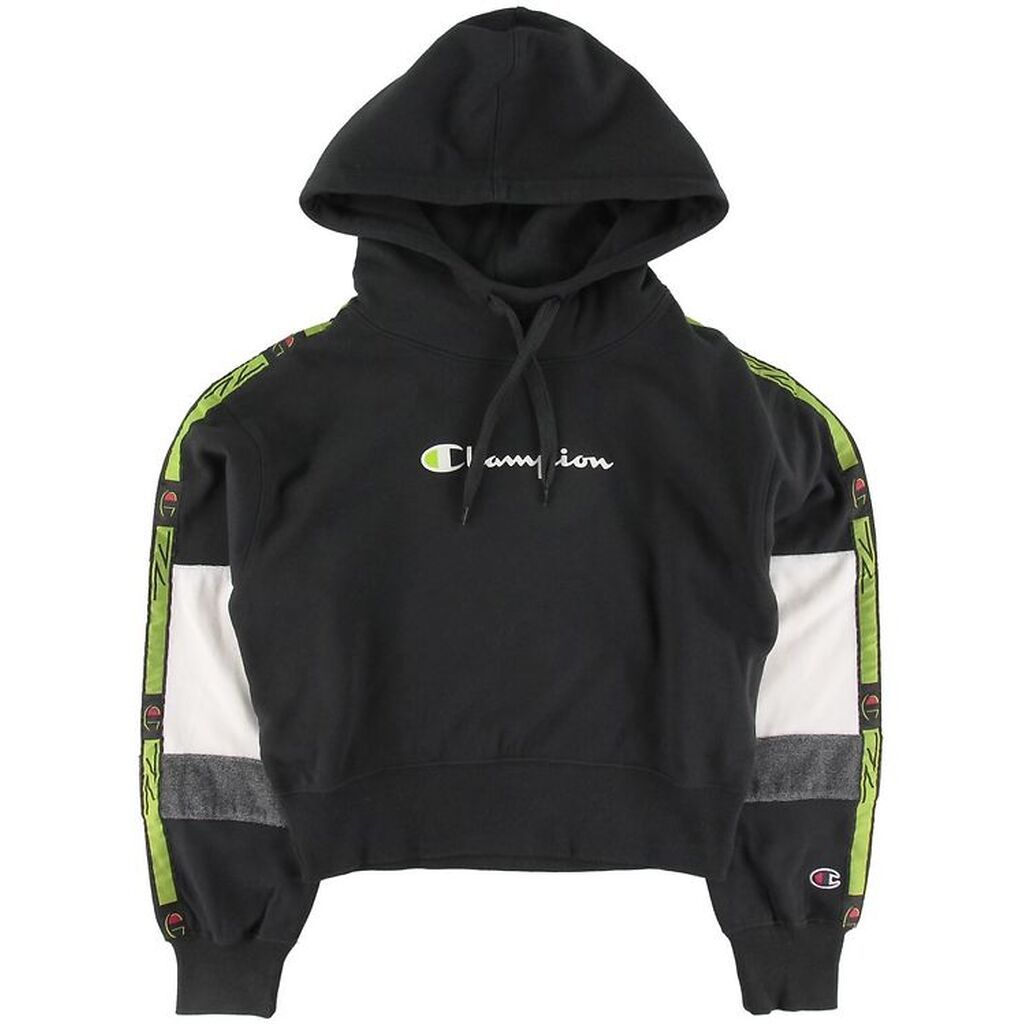 Champion Fashion Hættetrøje - Crop - Sort m. Logo