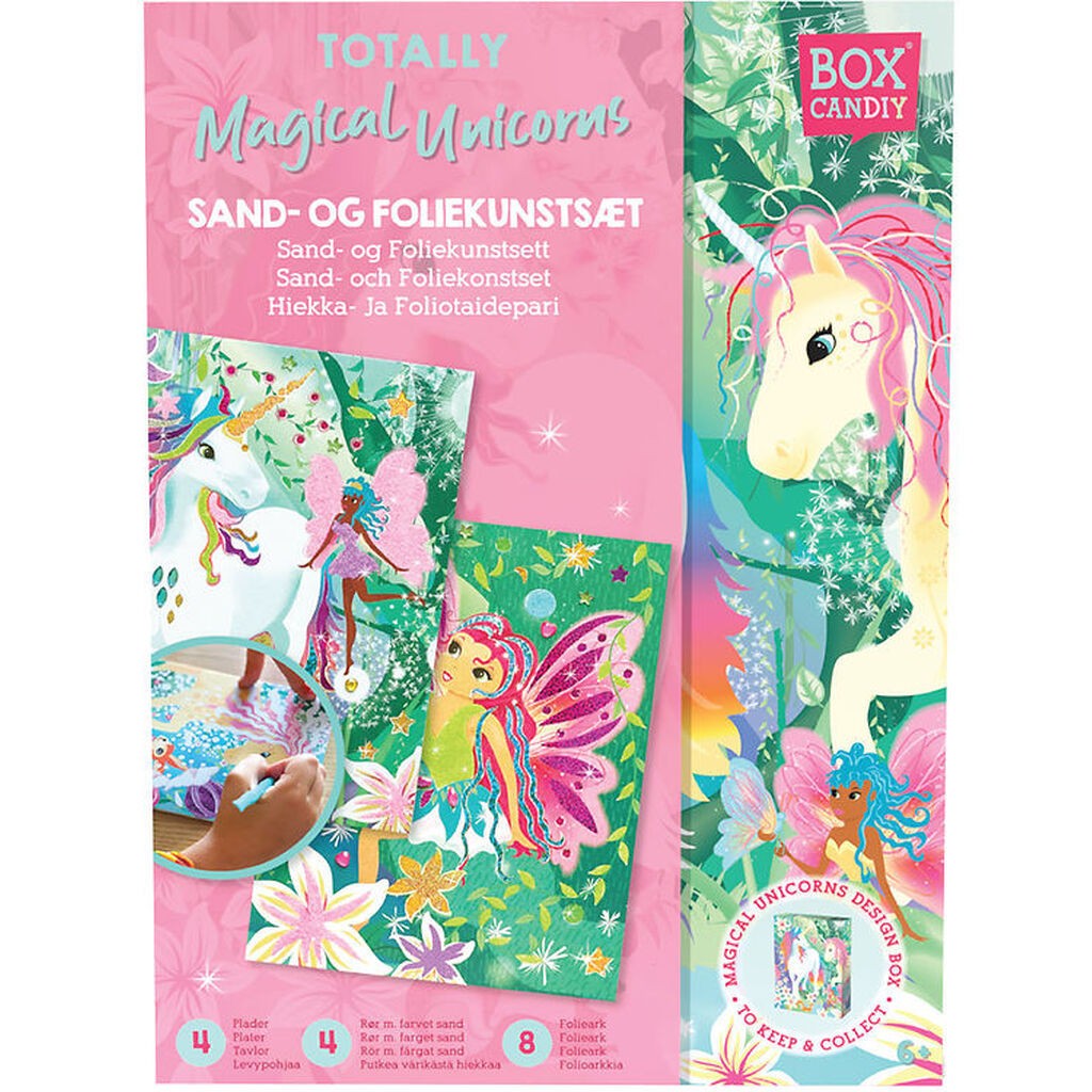 BOX CANDIY Kreasæt - Sand- og Foliekunstsæt - Magical Unicorns