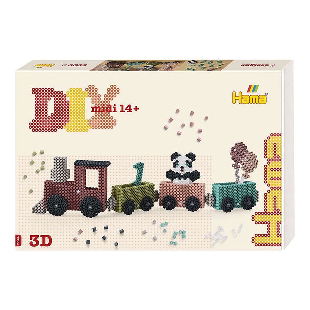 Hama Midi Perlesæt - Art - 3D - 6000 stk. - Fødselsdagstog