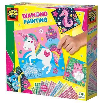 SES Creative Kreasæt - Mal Med Diamanter - Glade Dyrs