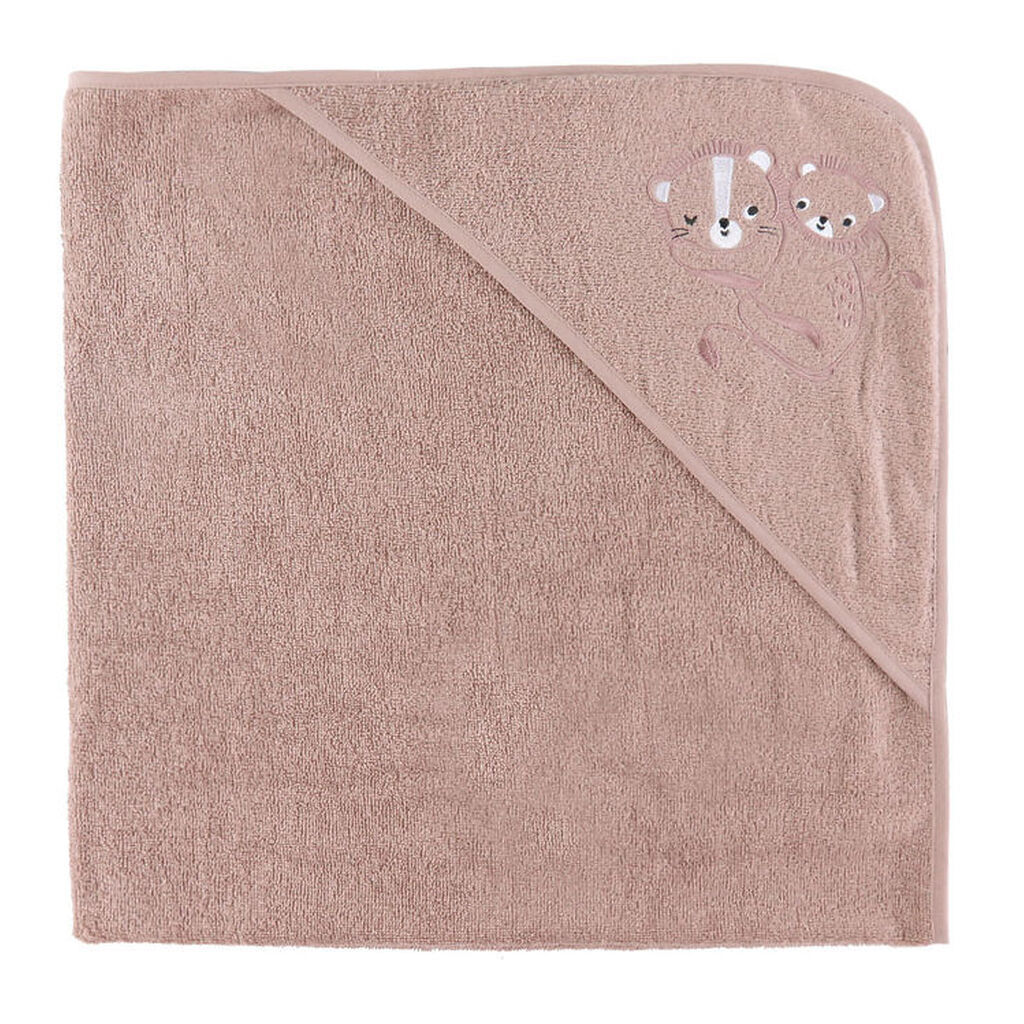 Nørgaard Madsens Babyhåndklæde - 75x75 cm - Mauve m. Løver