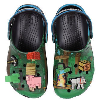 Crocs Sandaler m. Lys - Classic Clog K - Blå/Sort m. Minecraft