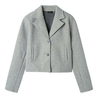 LMTD Frakke - NlfLove - Kort - Light Grey Melange