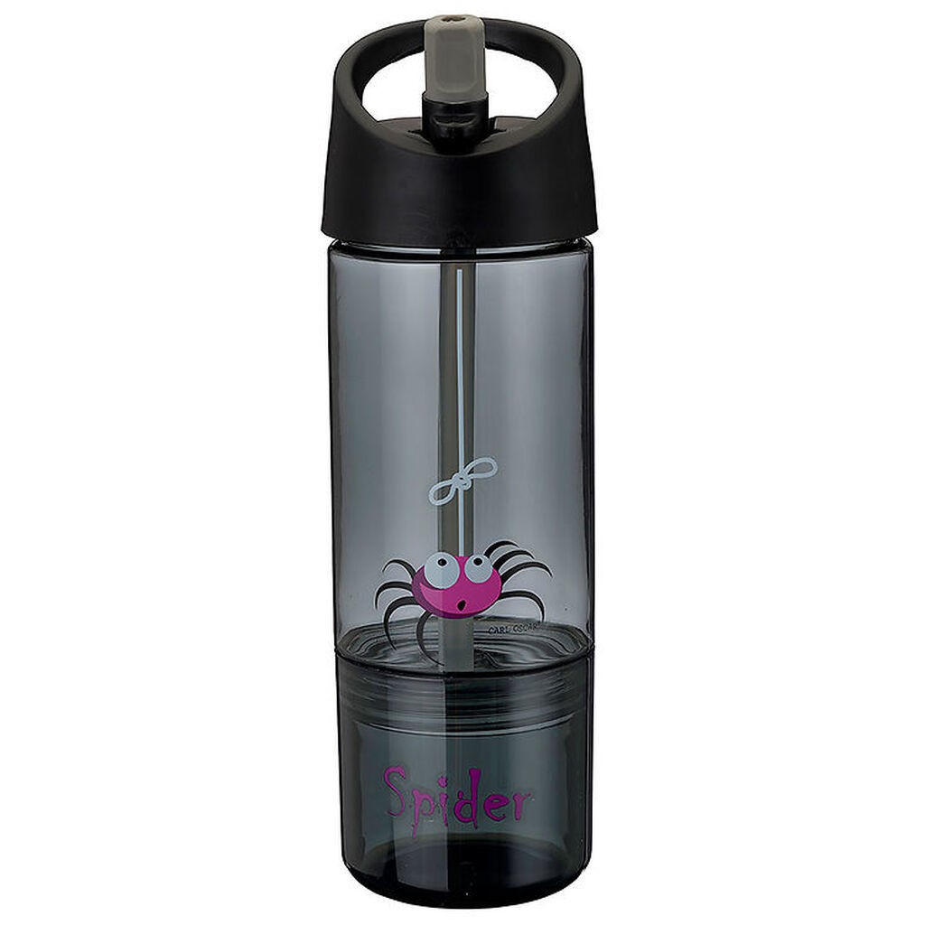 Carl Oscar Drikkedunk m. Sugerør - 2-i-1 - Grå m. Edderkop