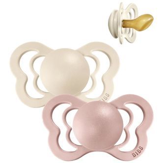 BIBS Couture Sutter - Str. 1 - 2-pak - Anatomisk - Ivory/Blush