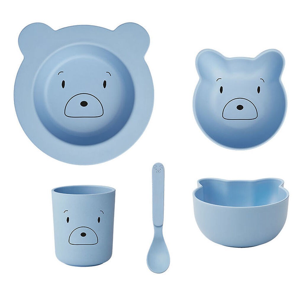 Liewood Spisesæt - Joana - 4 Dele - Mr Bear Sky Blue