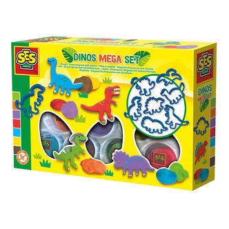 SES Creative Modellervoks - Dino Megasæt med Udstikkere