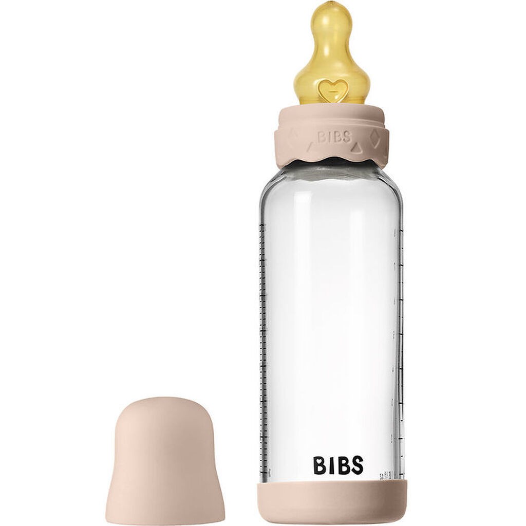 BIBS Boheme Sutteflaske - 240 ml - Glas/Naturgummi - Blush