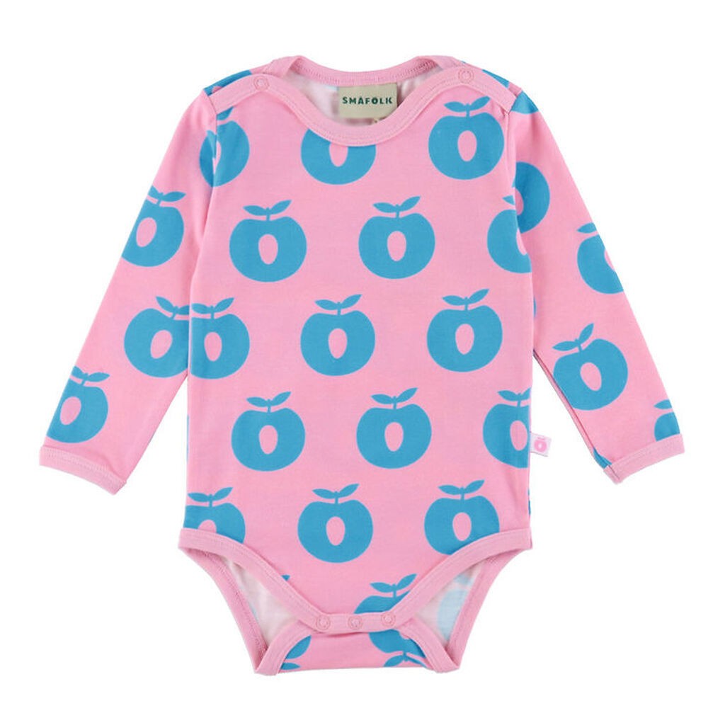Småfolk Body l/æ - Pink Lilac m. Æbler