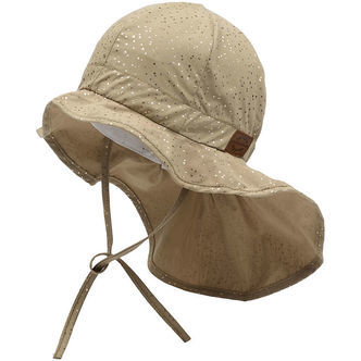 Mikk-Line Sommerhat - Long Neck - UV50+ - Kelp m. Hjerter