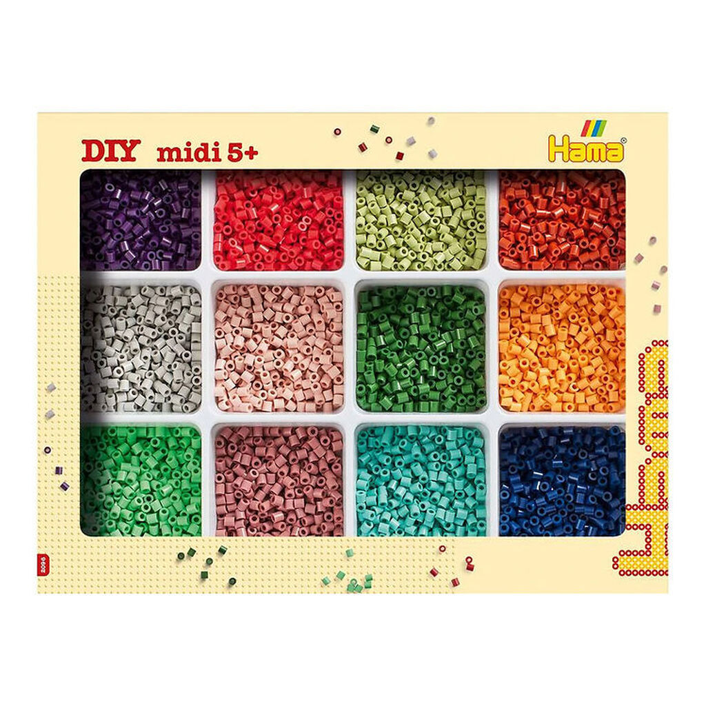 Hama Midi Perlesæt m. Opbevaring - 9600 stk.