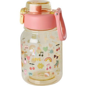 Rice Drikkedunk - 700 ml - Unicorn Love - Pink/Gul