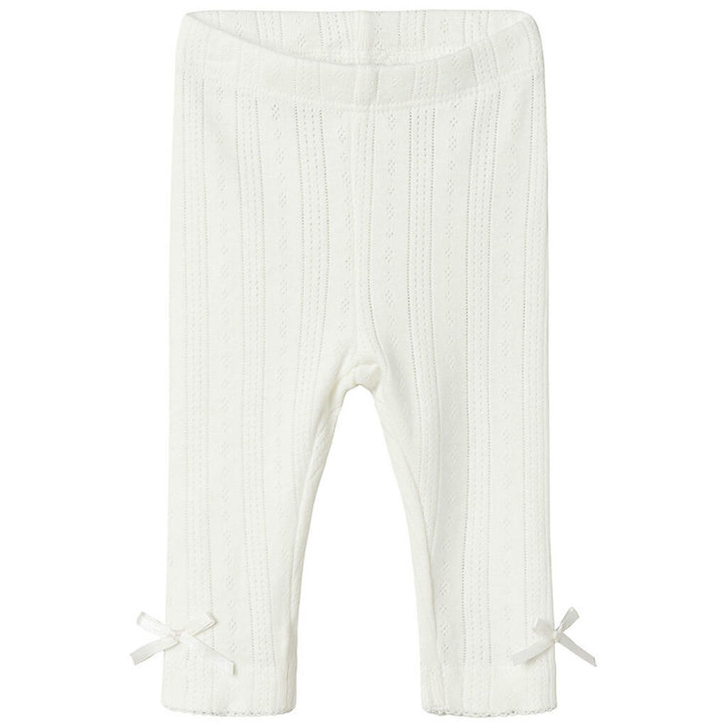 Name It Leggings - NbfHappy - Cloud Dancer m. Hulmønster