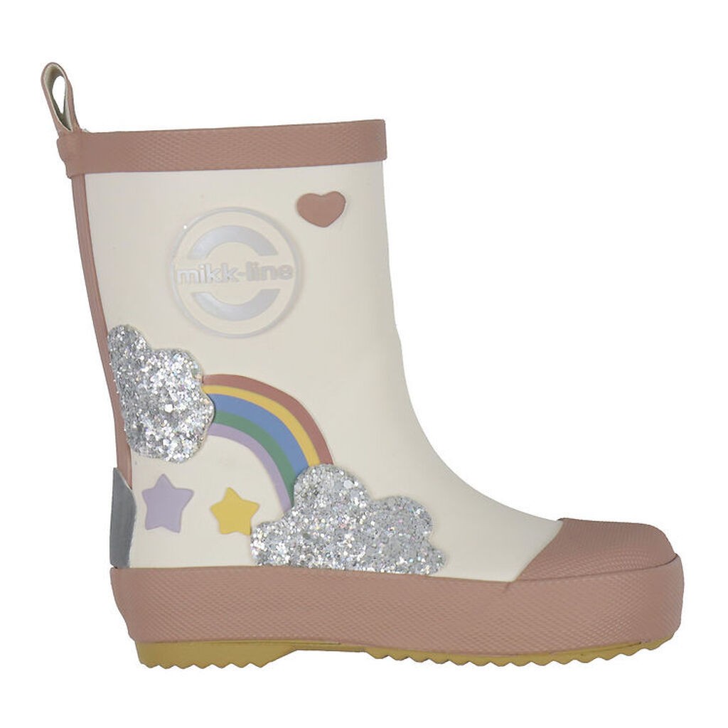 Mikk-Line Gummistøvler - Rainbow Patch - White Swan