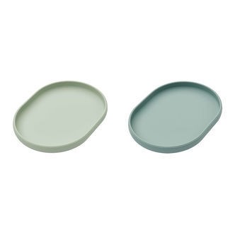 Liewood Tallerken - Anita - 2-pak - Silikone - Dusty Mint/Pepper