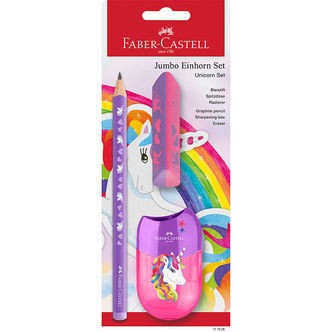 Faber-Castell Blyantsæt - Jumbo Unicorn - 3 Dele - Lilla