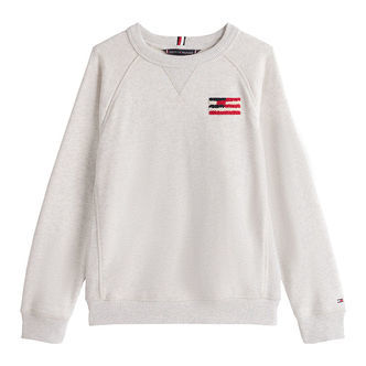 Tommy Hilfiger Sweatshirt - Flag Relaxed - Snow White Heather