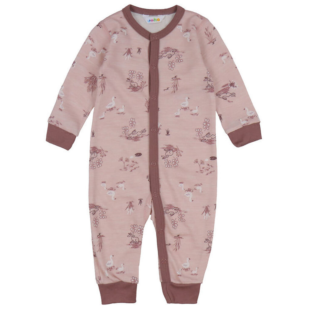 Joha Heldragt - Uld/Bambus - Lyserød m. Print