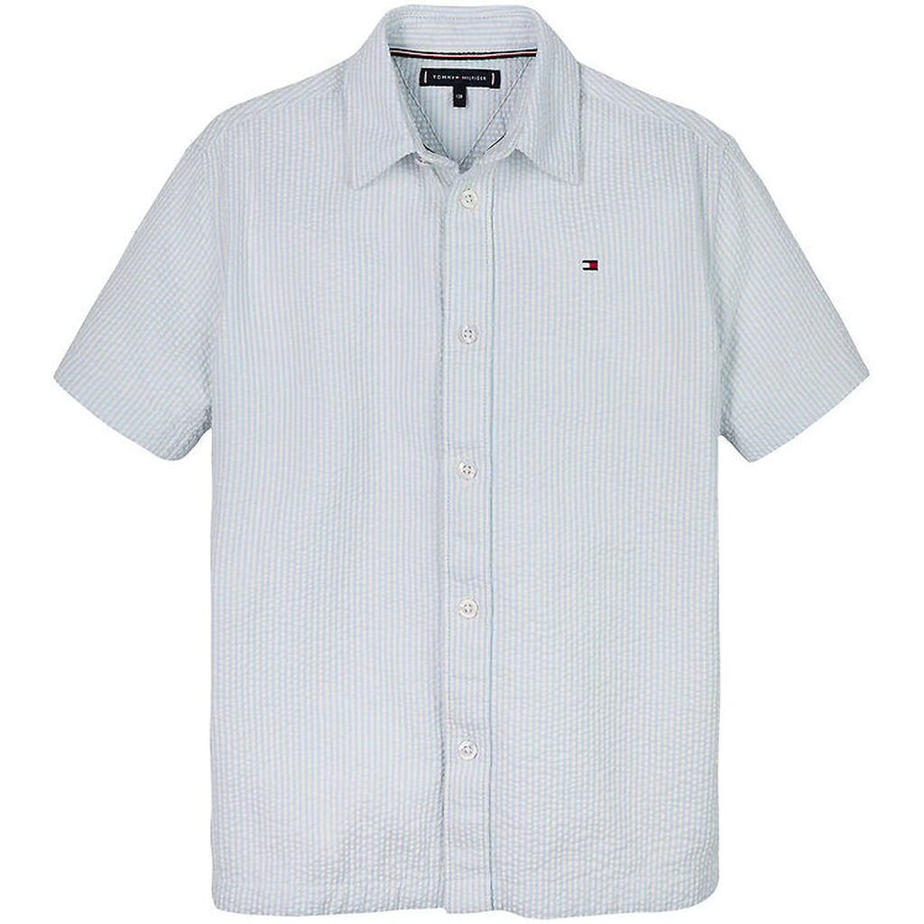 Tommy Hilfiger Skjorte - Seersucker - Breezy Blue White Stripe