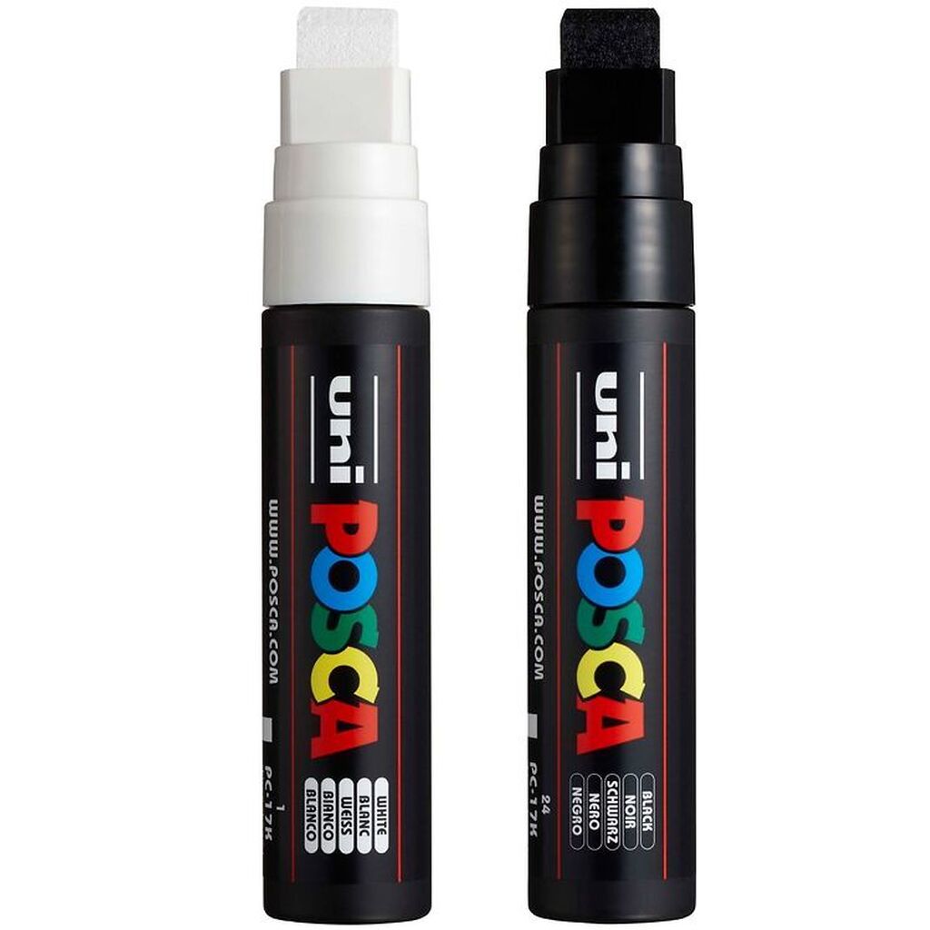 Posca Tuscher - PC-17K - 2 stk. - Sort/Hvid
