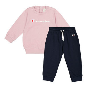 Champion Sweatsæt - Crewneck - Navy/Lyserød m. logo