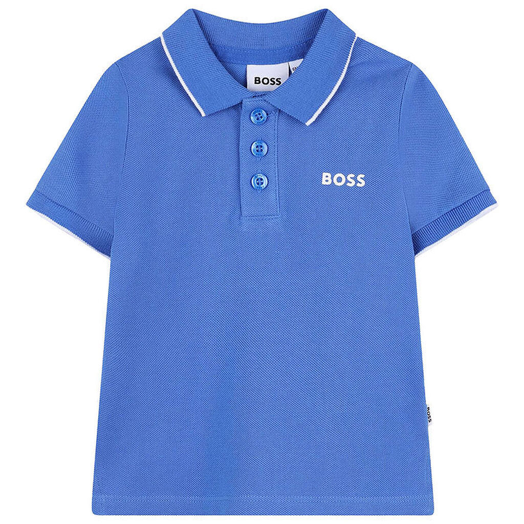 BOSS Polo - Piqué - Blå
