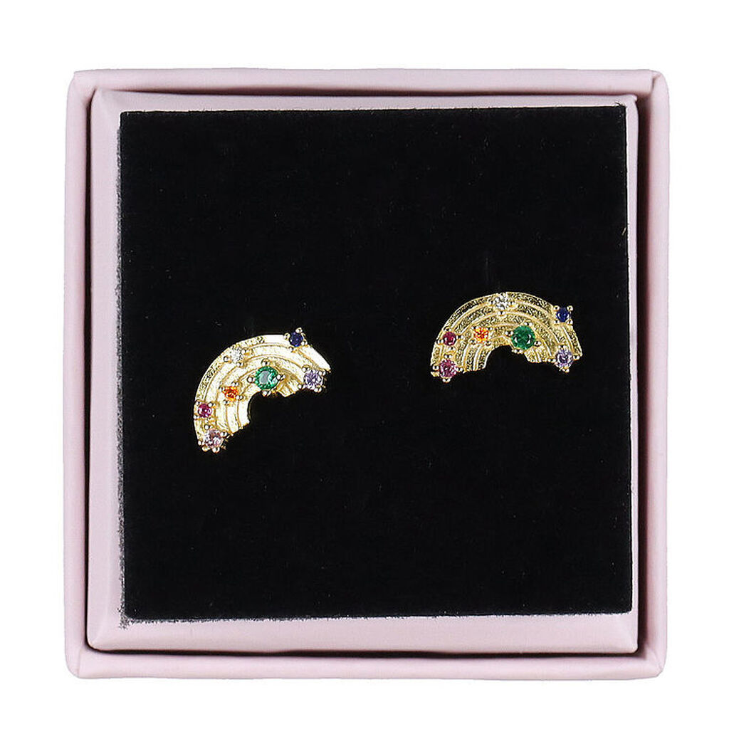 MillaVanilla Øreringe - Regnbue - Guld