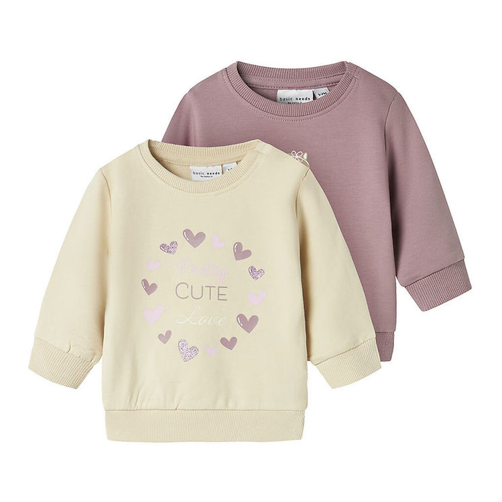 Name It Sweatshirt - NbfVrilllie - 2-pak - Elderberry/Cat Baller