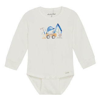 Minymo Body l/æ - Marshmallow White m. Print