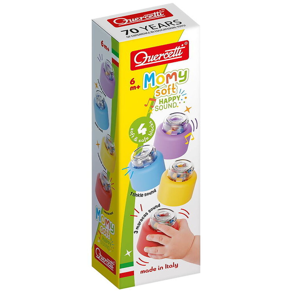 Quercetti Byggeklodser m. Lyd - 4 stk. - Momy Soft - 04144