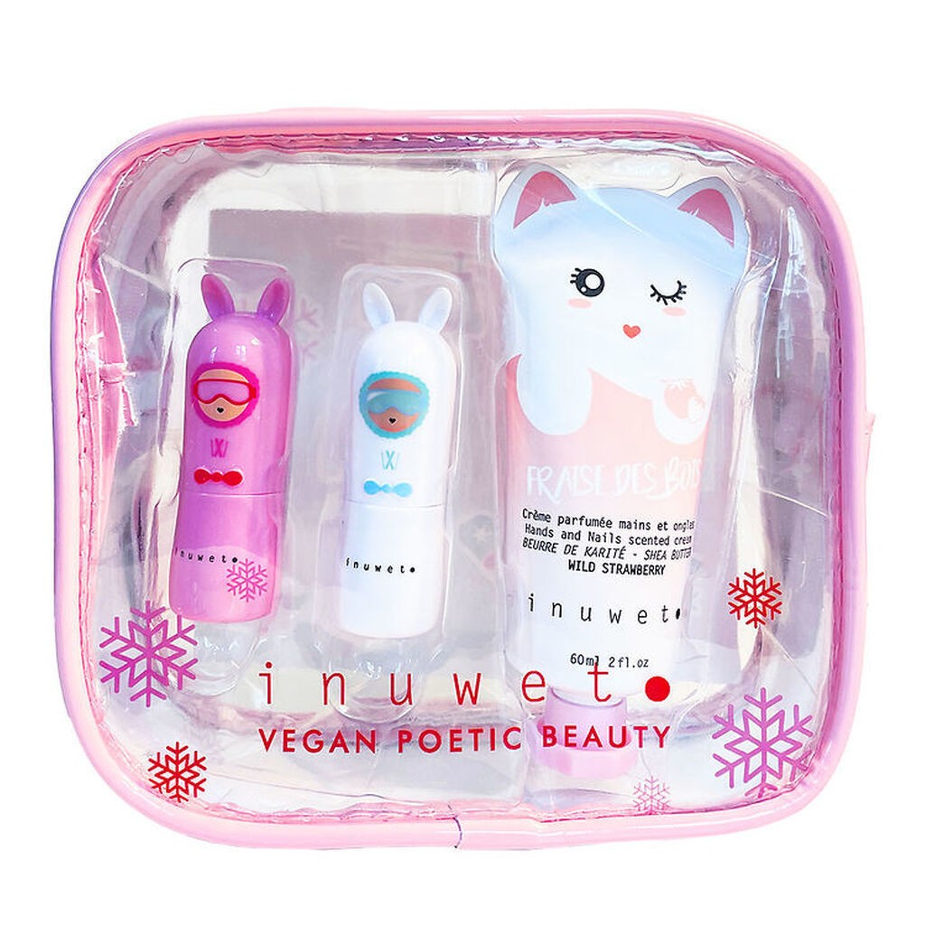 Inuwet Gavesæt - Læbepomader/Håndcreme - Cotton Candy/Cupcake