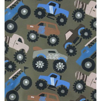 Nørgaard Madsens Sengetøj - Poplin - Voksen - Grøn m. Biler