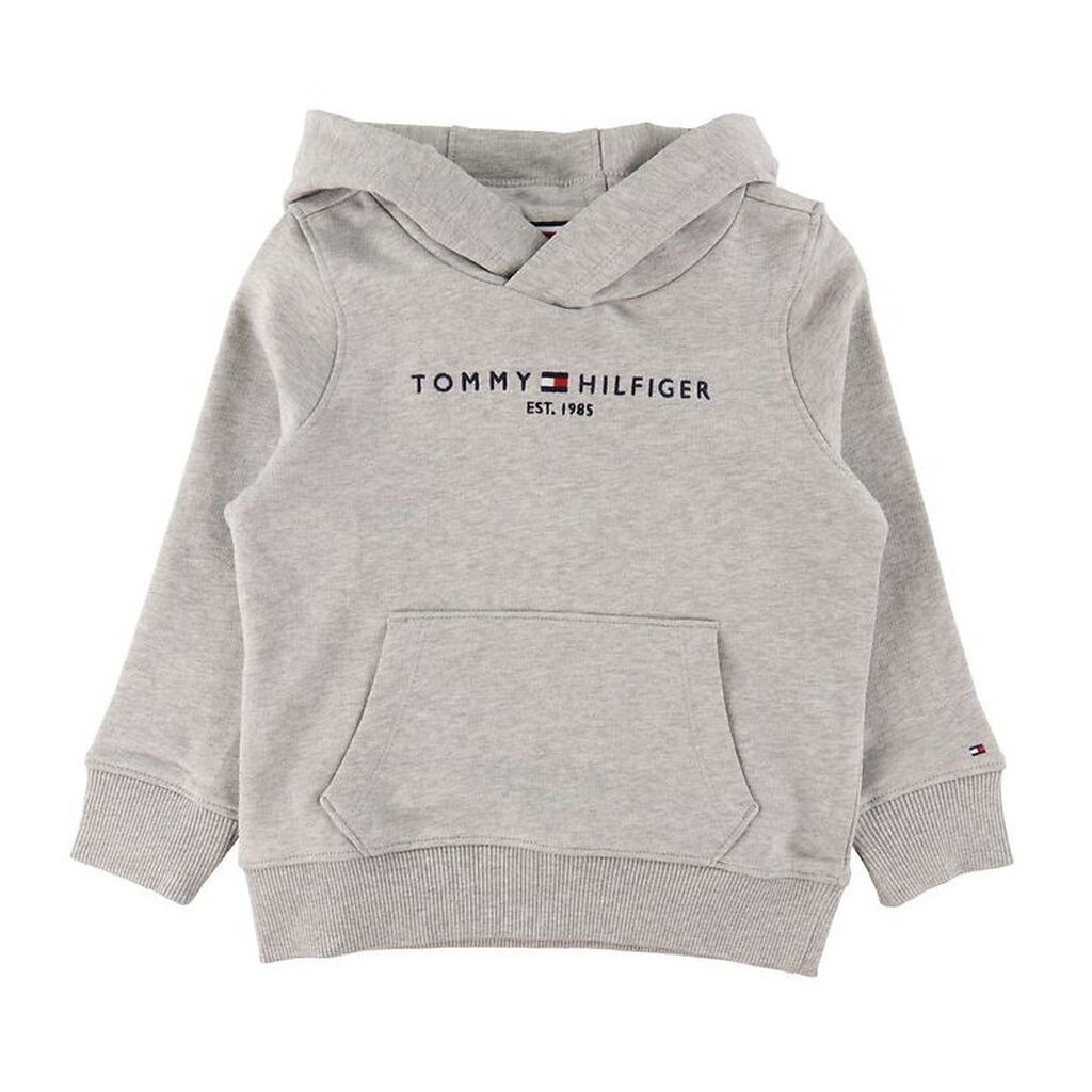 Tommy Hilfiger Hættetrøje - Essential - Organic - Gråmeleret