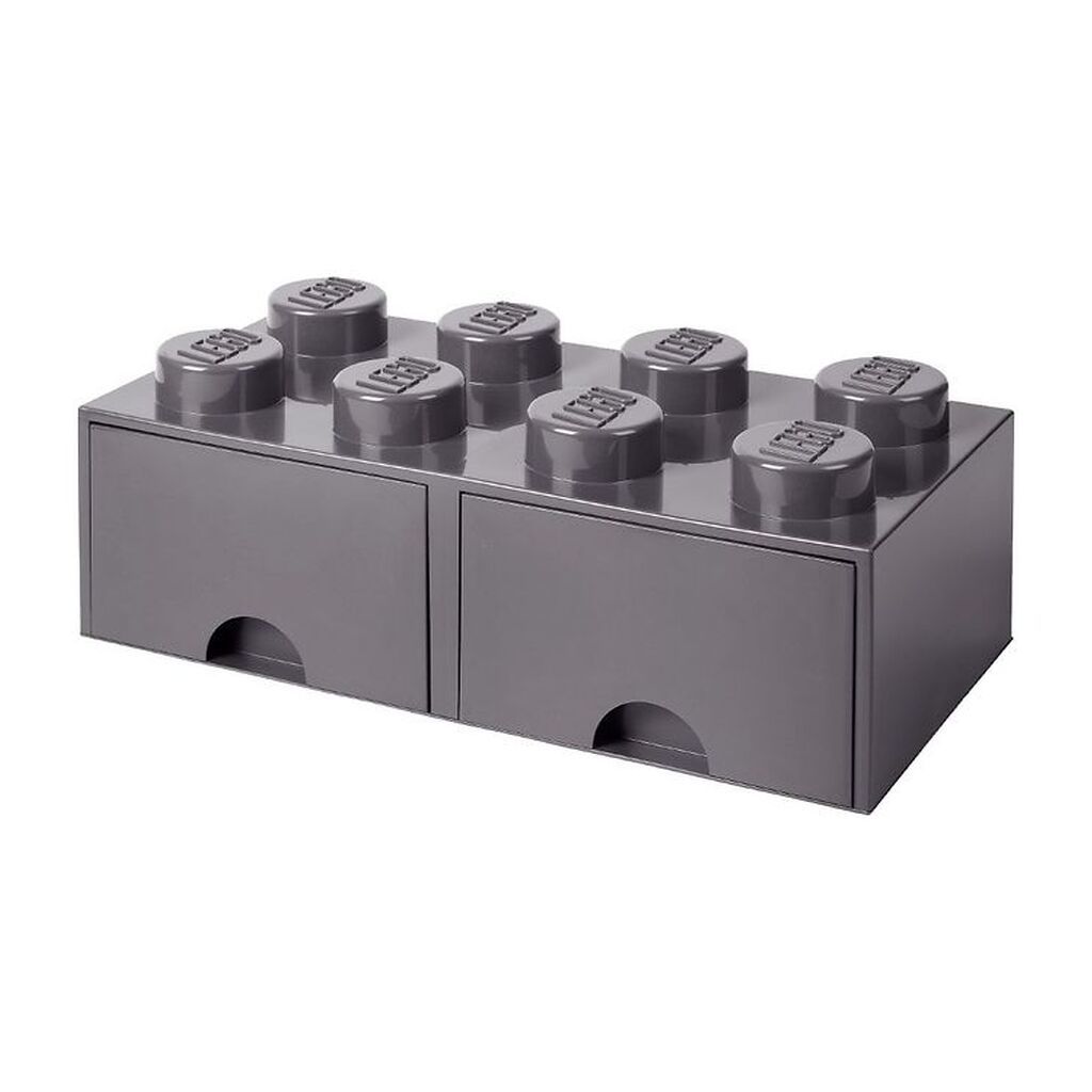 LEGOÂ® Storage Opbevaringsskuffe - 8 Knopper - 50x25x18 - Mørkegr