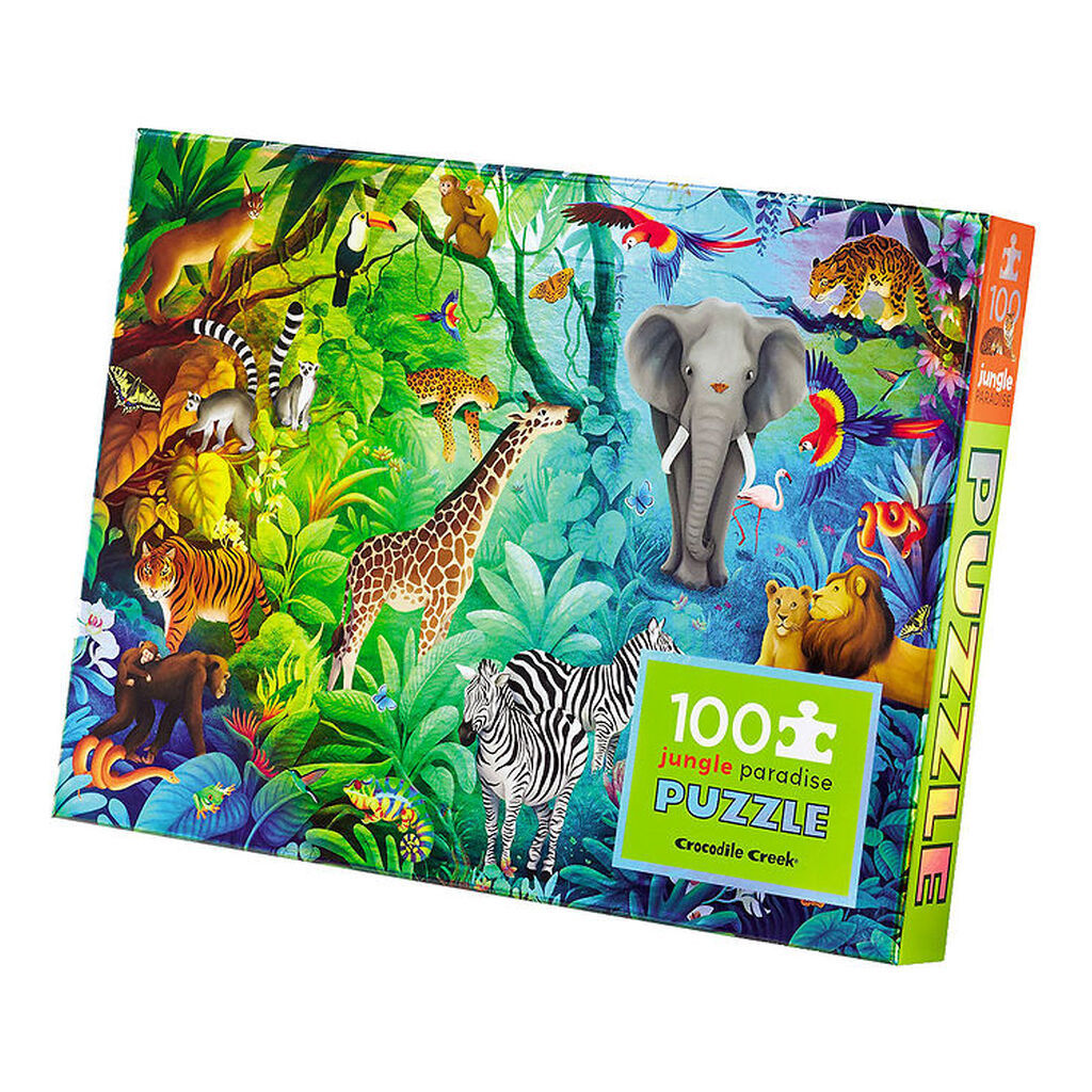 Crocodile Creek Puslespil - 100 Brikker - Jungle Paradise