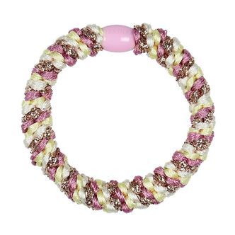 Kknekki Hårelastik - Rosa/Gul Glimmer