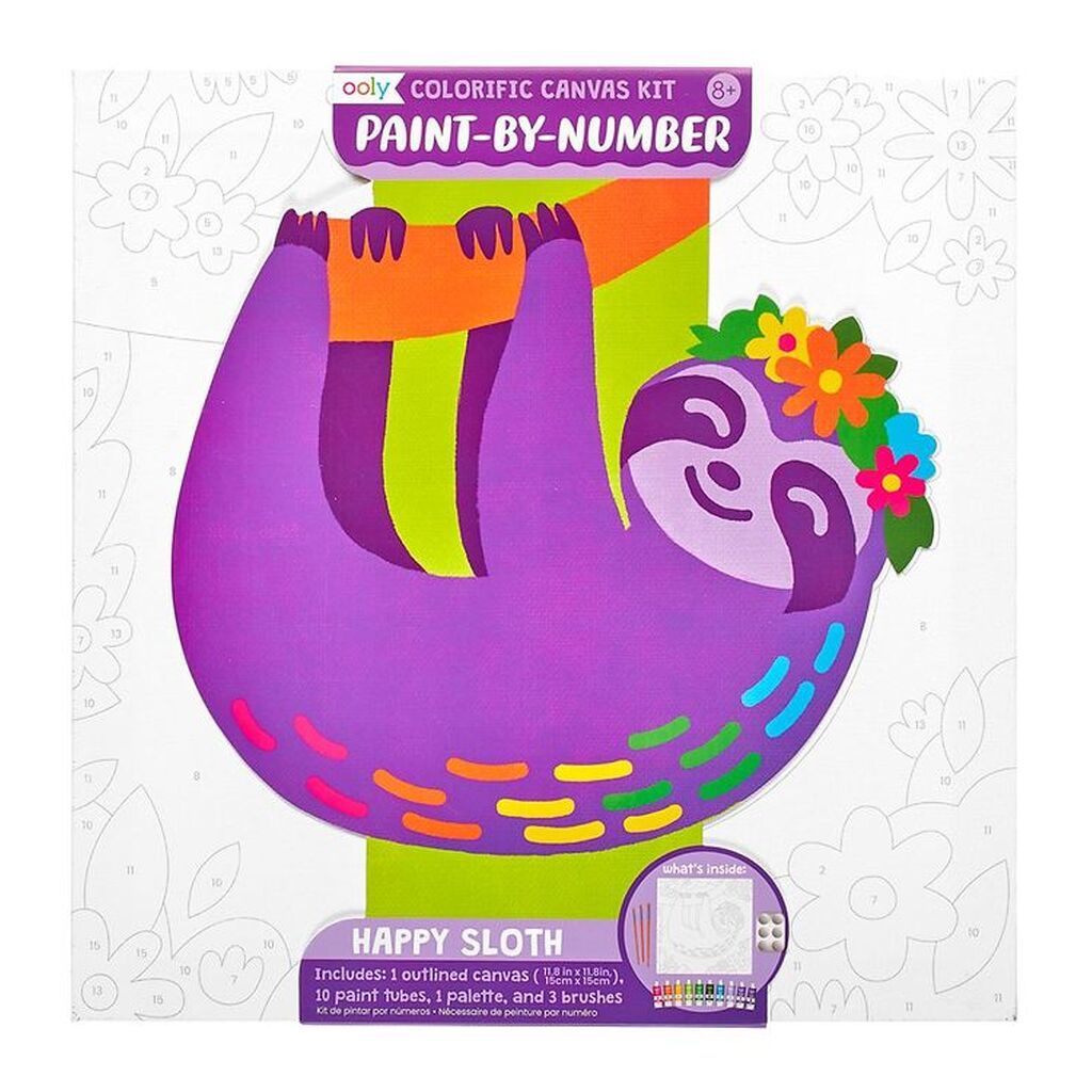 Ooly Paint By Number Sæt - Happy Sloth