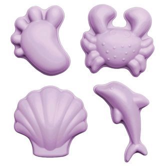 Scrunch Sandforme - 4 stk - Silikone - 6,5-10,5 cm - Lys Lilla