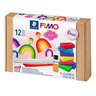 Staedtler FIMO Modellervoks m. Værktøj - Soft - 12 Dele - 9x25 g