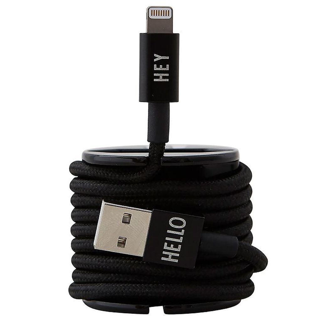 Design Letters Opladerkabel - iPhone - USB-A/Lightning - Sort