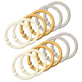 Bibs Ophængsringe/Loops - 12-pak - Ivory/Honey Bee/Sand