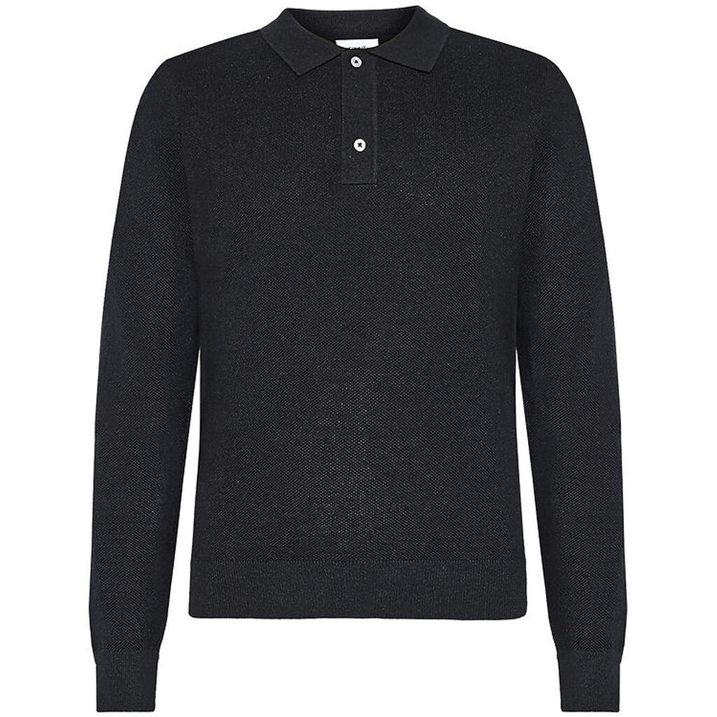 Grunt Polobluse - Strik - GrHam - Black Melange