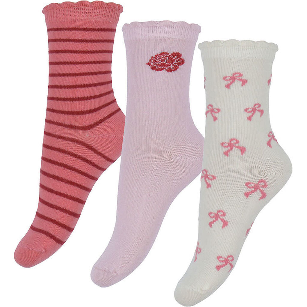 Name It Strømper - 3-pak - NmfKimi - Cloud Dancer/Burnished Lila