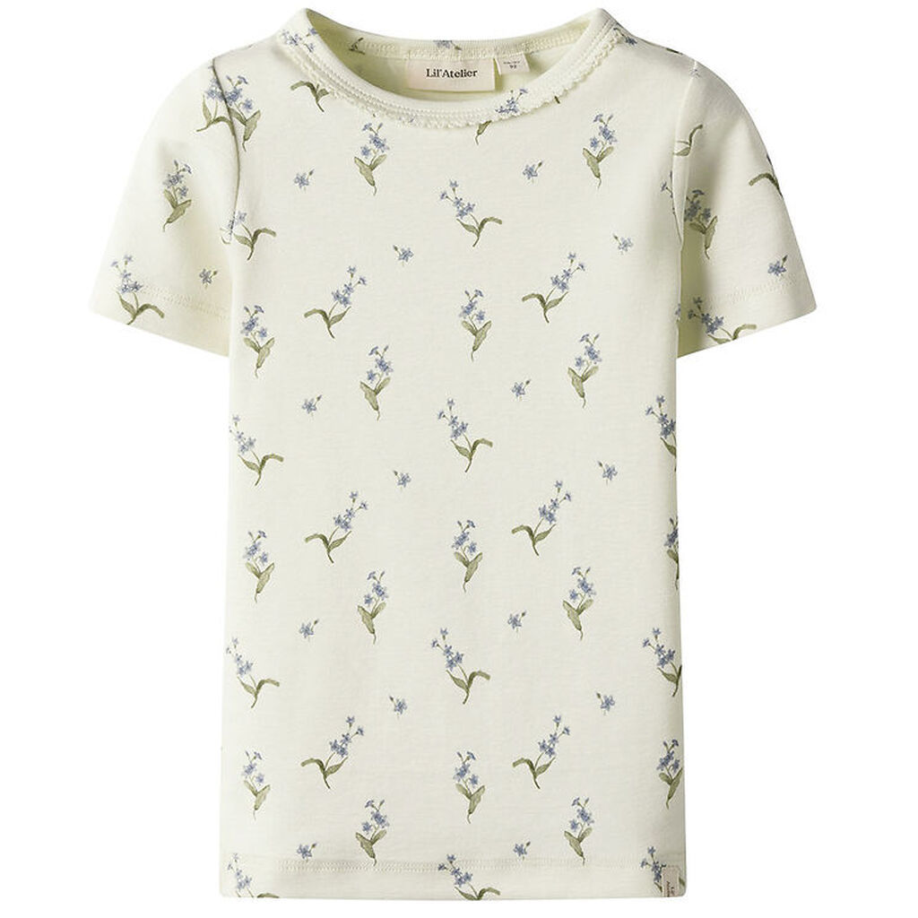 Lil Atelier T-shirt - NmfGayo - Coconut Milk/Forget Me Not